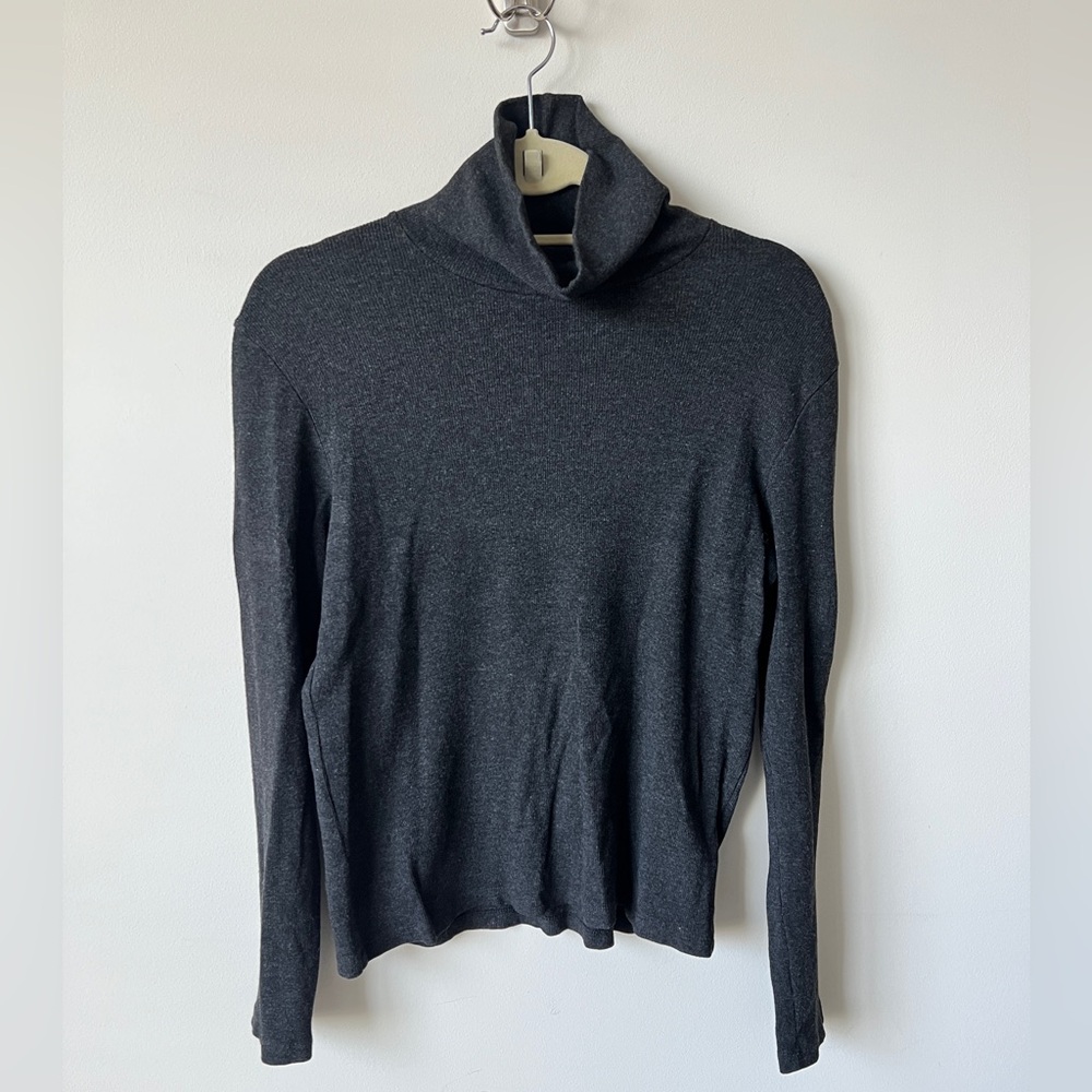 Lauren Ralph Lauren Charcoal Gray Turtleneck Long Sleeve Top Size M